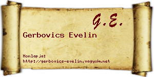 Gerbovics Evelin névjegykártya